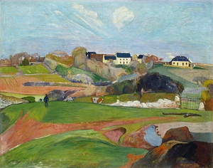 Landscape at Le Pouldu [1890] by Paul Gauguin [1848–1903]